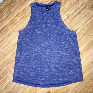 Adidas Purple High Neck Logo Muscle Tank